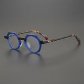 Kaberi Retro Round Acetate Eyeglasses Frame Round Frames Southood Matte Blue